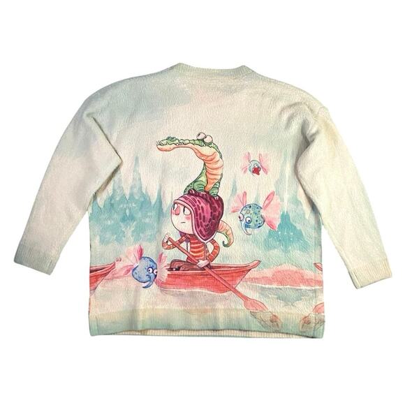 Rare Guille Rancel Crocodile Adventure Oversized Plush Sweater - 3XL - Picture 4 of 5